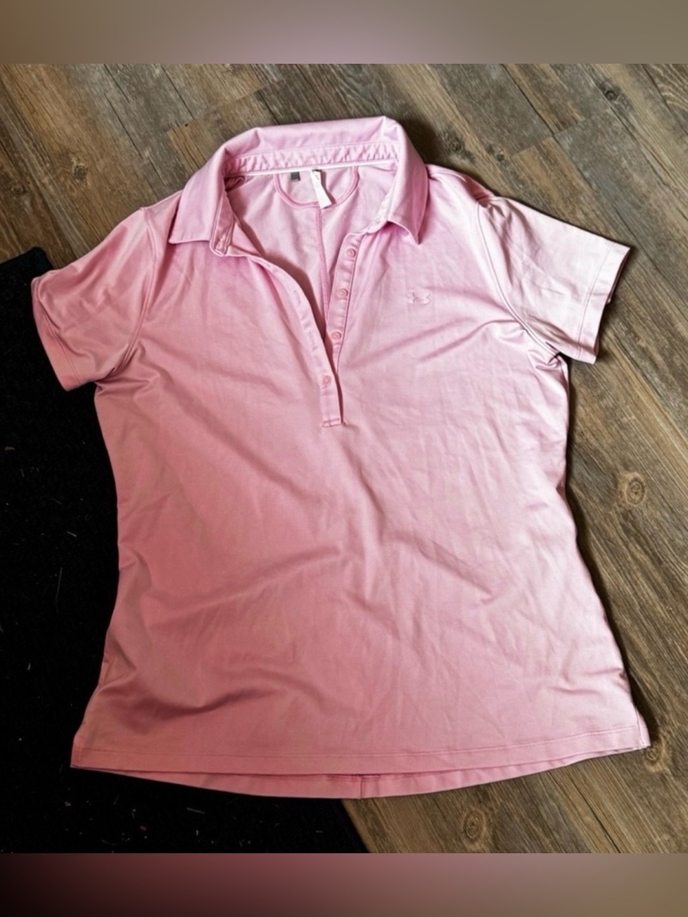 Under Armour light pink polo shirt size large